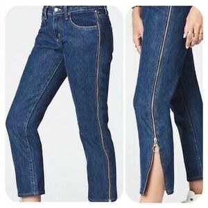 NWT CARMAR Desdemona Mid Rise Ankle Zip Side Denim Blue Jeans Size 26